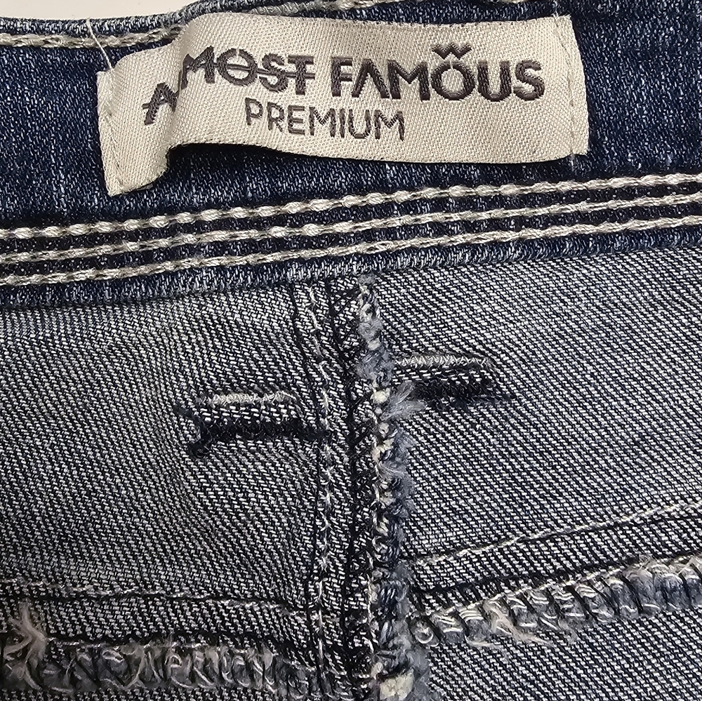 Almost Famous Distressed Patchwork Jean Shorts Si… - image 3